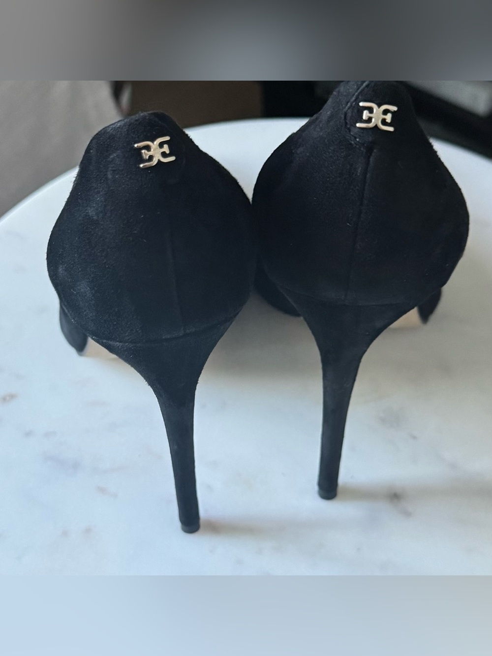 Sam Edelman Black Suede Pointed Toe Stiletto Pumps - Picture 7 of 9